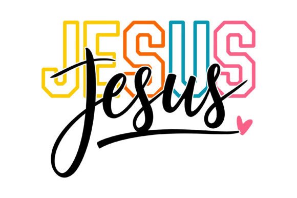 Colorful Jesus Typography Faith Design Review