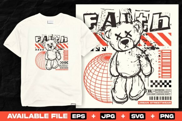 Urban Vibes in Embroidery: Faith Bear Doll Design